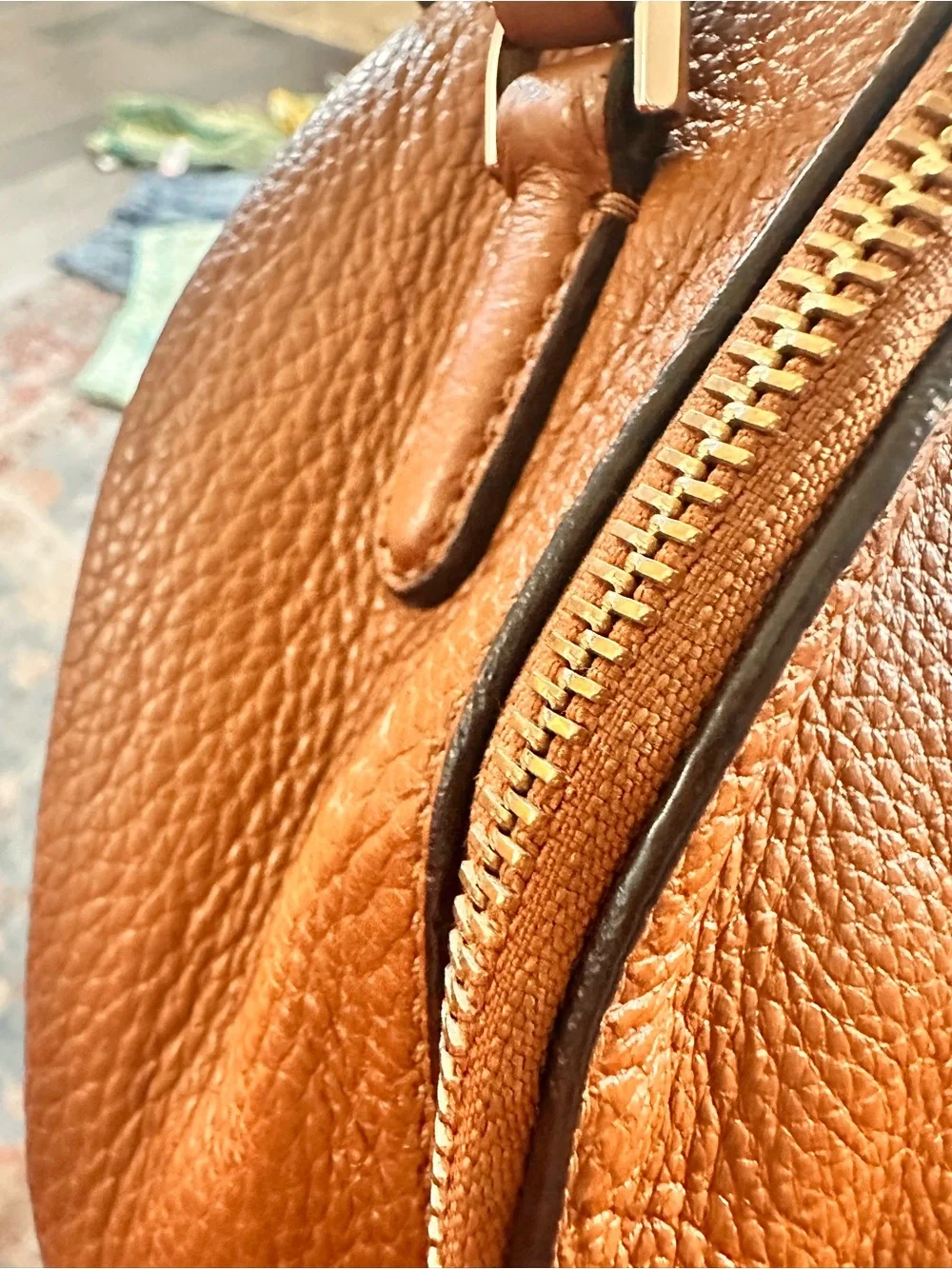 Kate spade pebbled leather mini back pack in camel